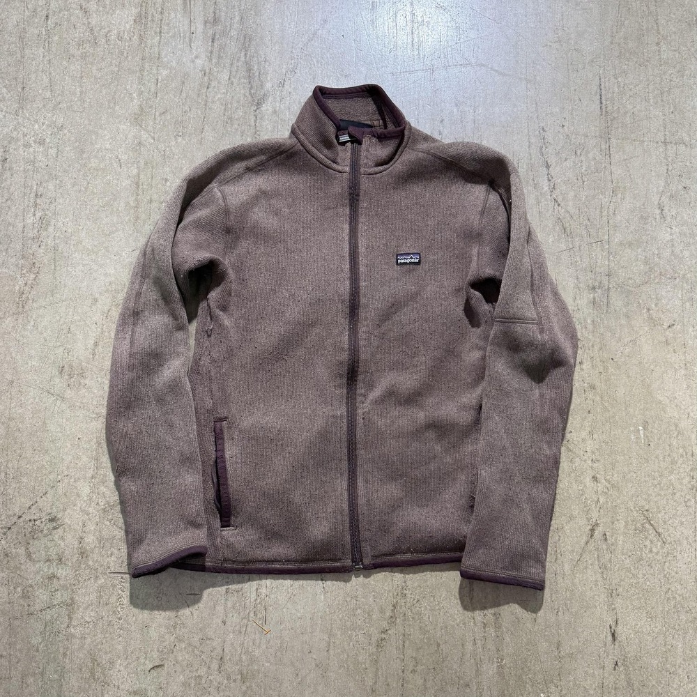 Patagonia Fleece Jacket Womens M Brown Full Zip Logo Pockets Warm Casual